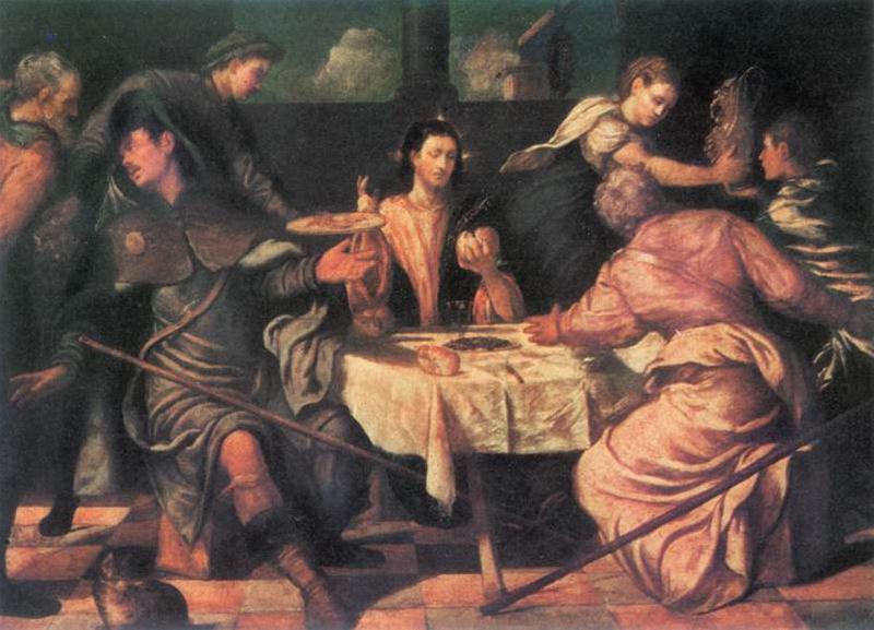 TINTORETTO, Jacopo The Supper at Emmaus ar oil painting image